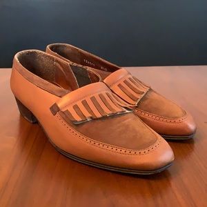 Frank Foti, Handcrafted in Italy, men’s leather loafers with fringe, size 8.5